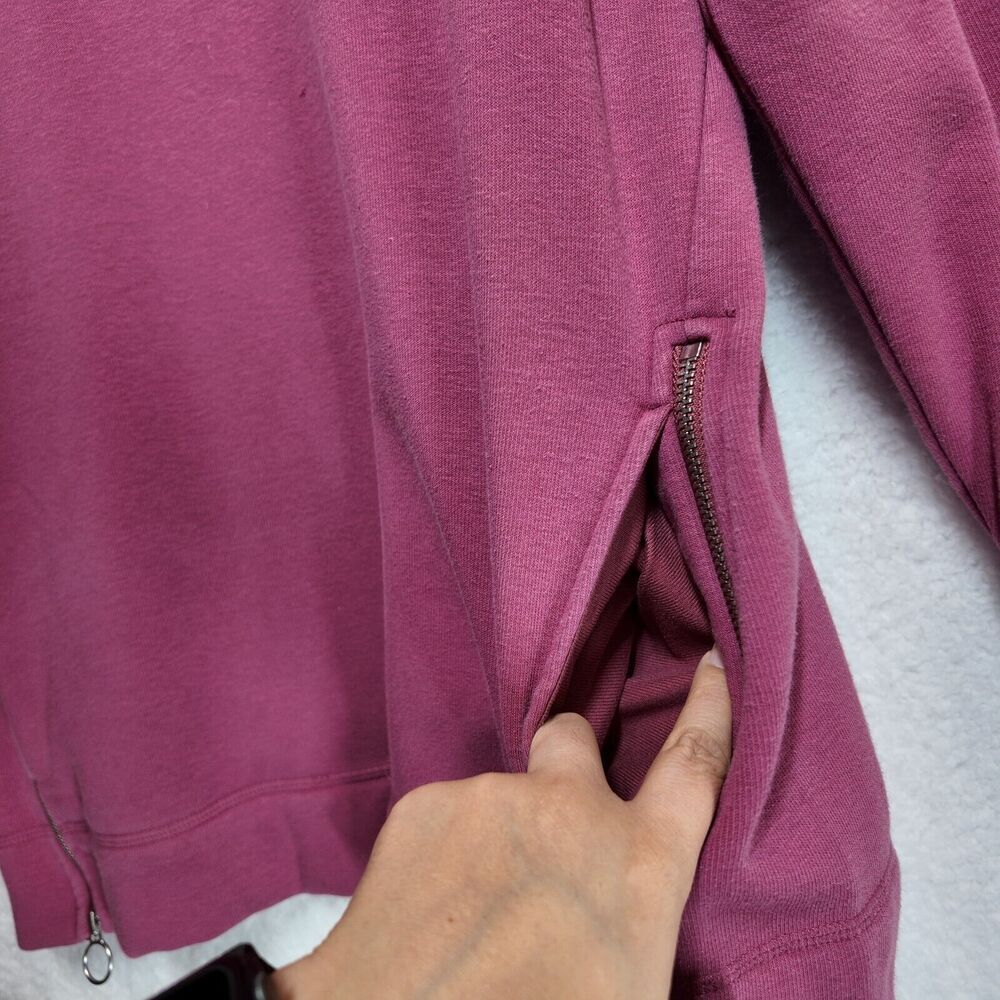 ATHLETA L Cozy Karma Side Zip Funnel Neck Pink Cozy Zip Accents Loungewear - Picture 6 of 10